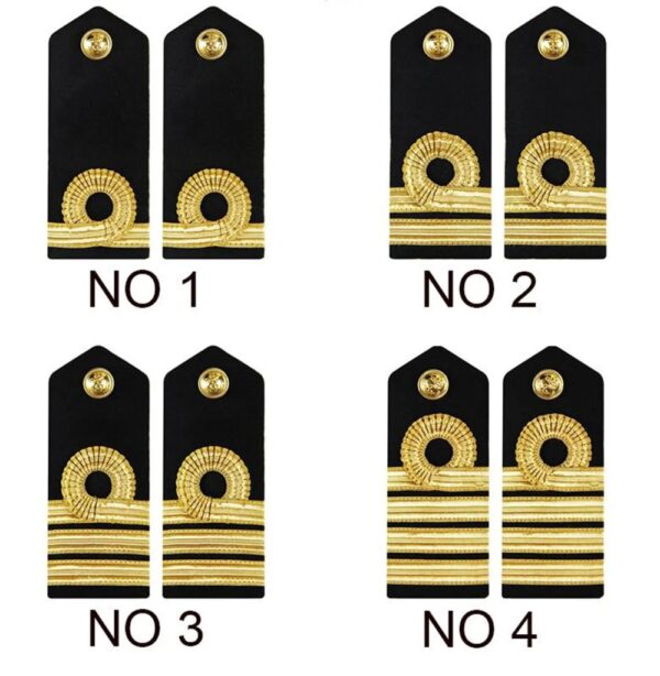 British Navy Epaulettes Shoulder Board Bullion Braid Naval Epaulets Captain Boatman Shipping Epaulet Gift Military Merchant Marine - Image 2