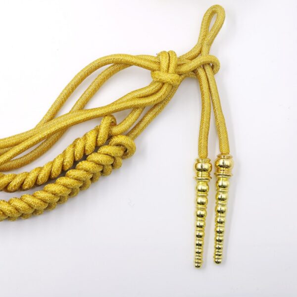 Gold Mylar Rope Aiguillette metal clip for Army Military Christmas uniform ornament Costume college - Image 3